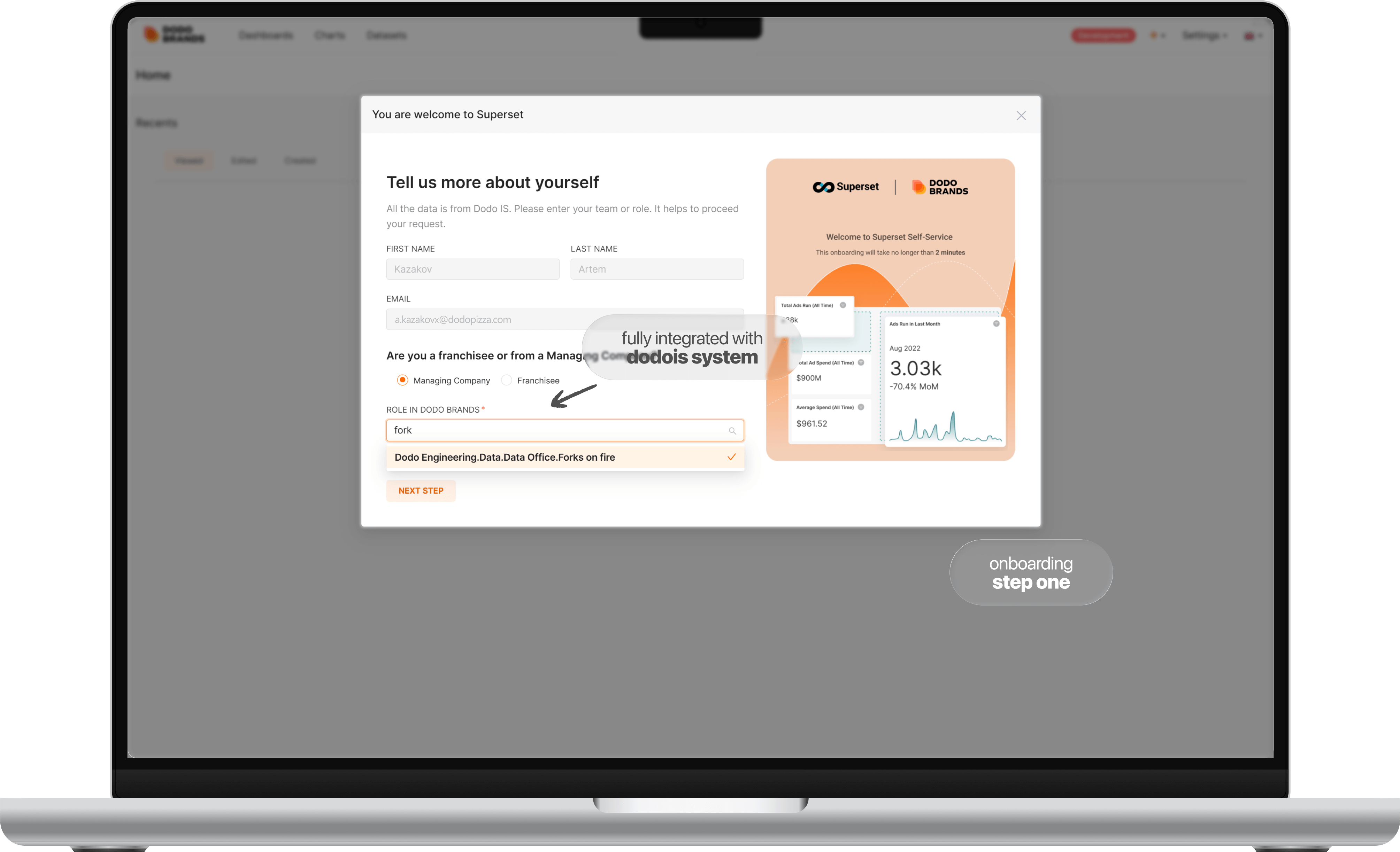 Onboard users with role context